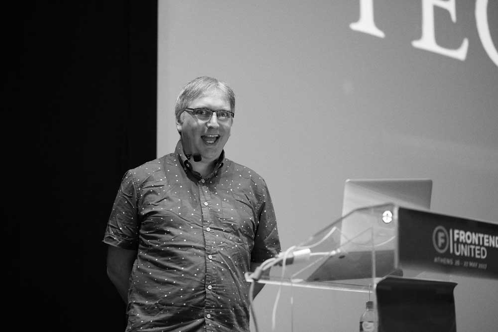 Jeremy Keith talking about Evaluating technology at FrontEnd United conference